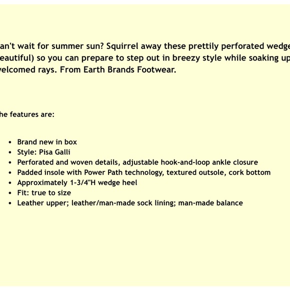 💙 Earth Perforated Leather Wedge Sandals 💙 - Picture 16 of 16